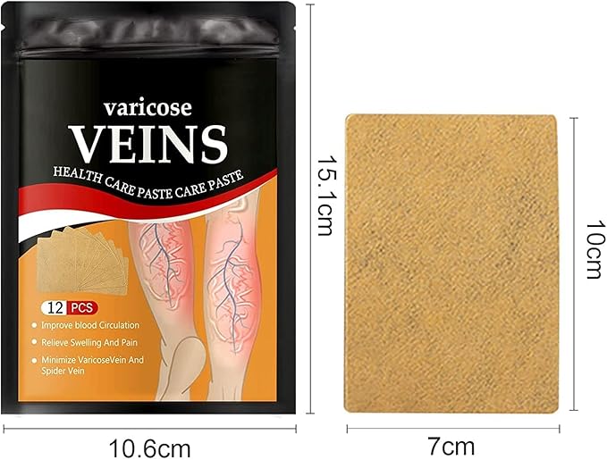 Varicose Vein Treatment Patches – 12 PCS Spider Vein Remover for Legs – Soothing & Effective Varicose Veins Relief Patches