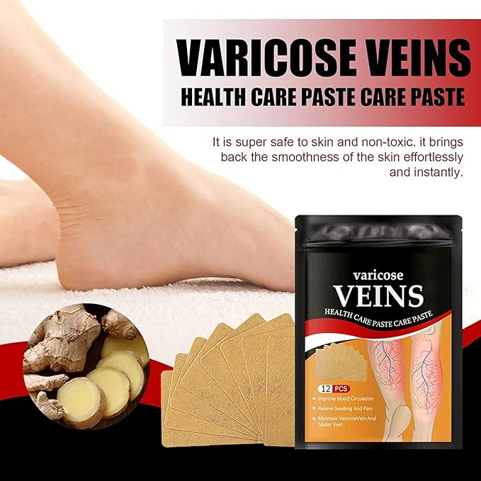 Varicose Vein Treatment Patches – 12 PCS Spider Vein Remover for Legs – Soothing & Effective Varicose Veins Relief Patches