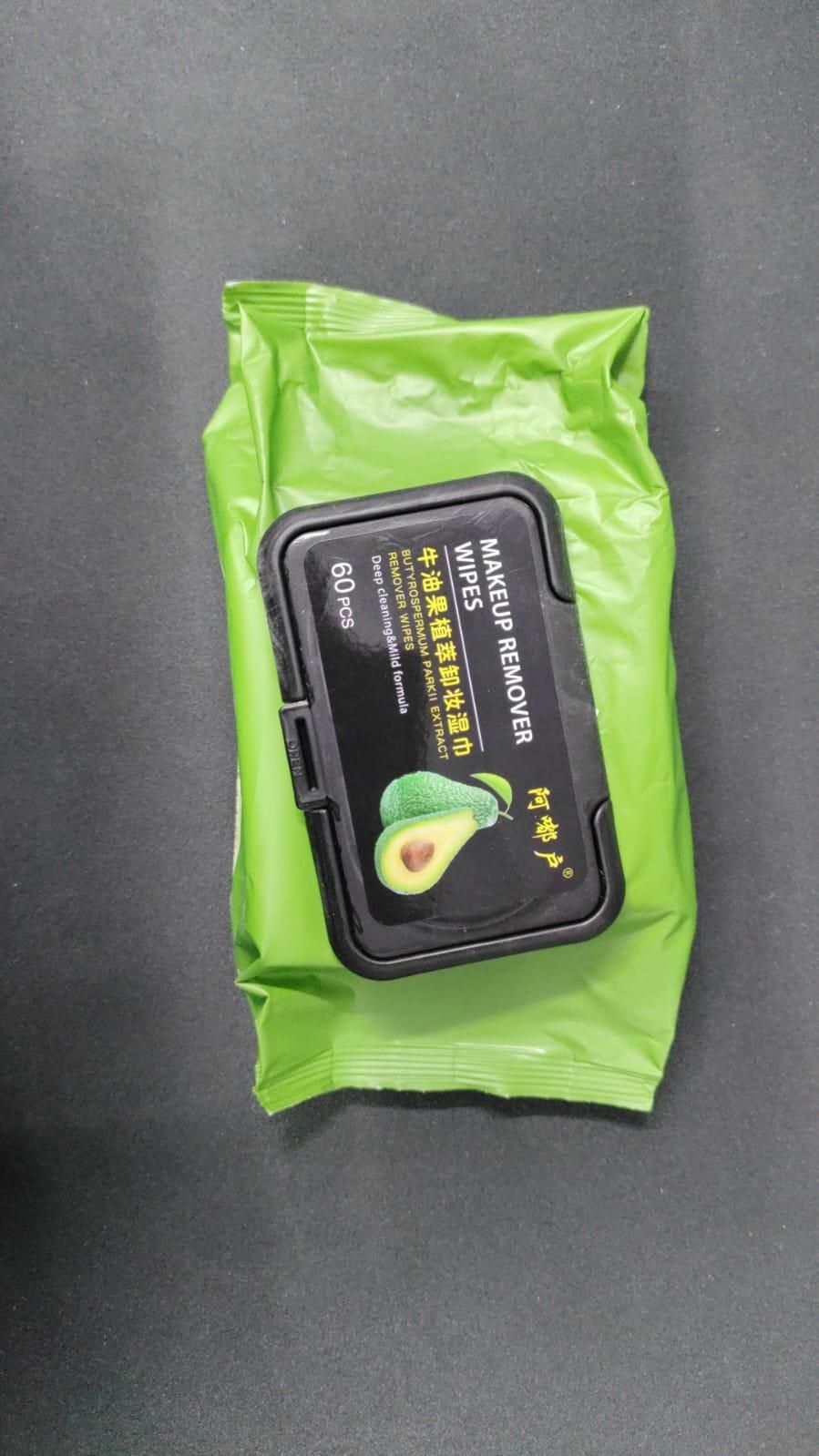 Avocado Makeup Remover Wipes – 60 Hydrating & Gentle Cleansing Pads