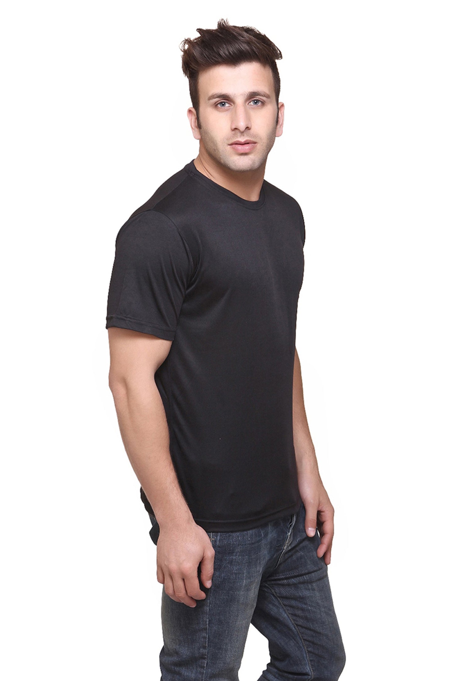 Ketex Men's Dri-Fit Round Neck T-Shirts – Pack of 3 | Polyester Blend, Moisture-Wicking Activewear