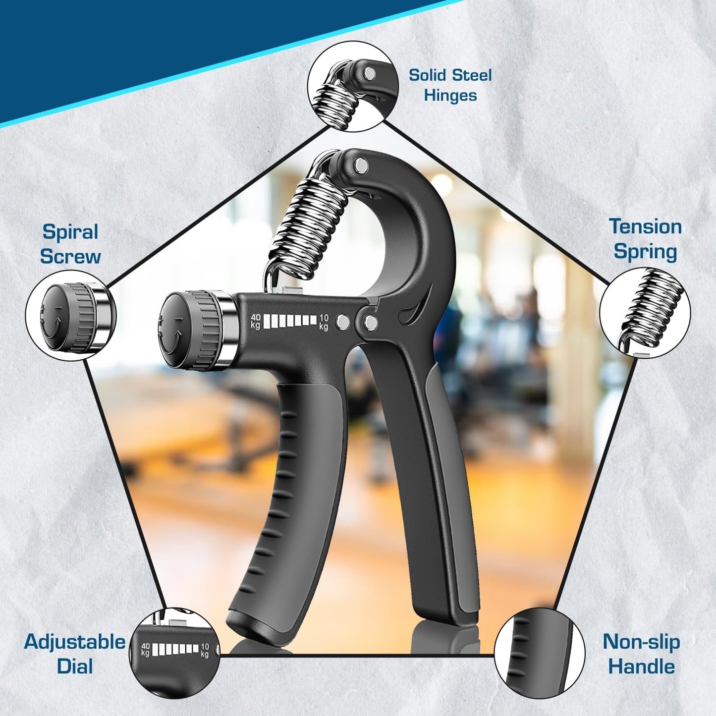 Build Grip Power – Adjustable Hand Strengthener (10–60kg) for Rehab, Strength & Endurance