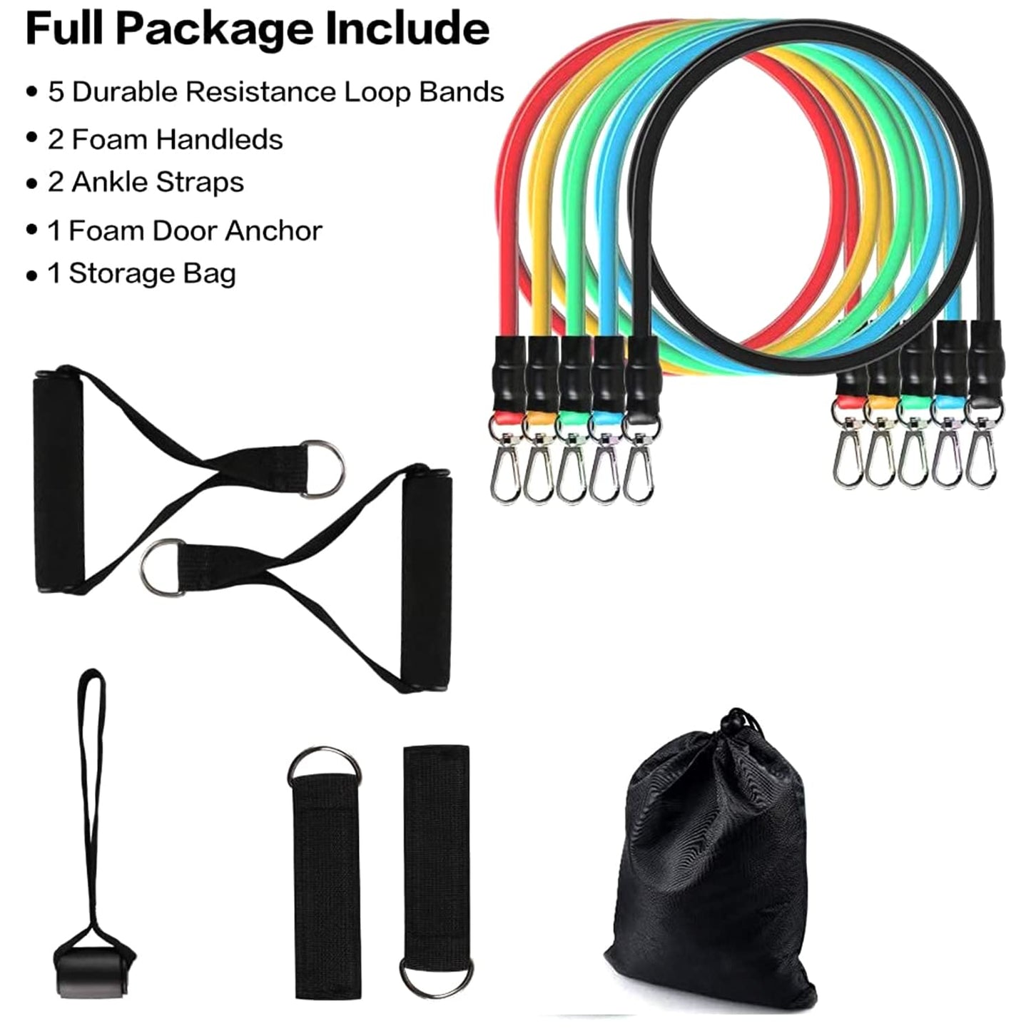PowerStack Resistance Bands – Indoor/Outdoor Fitness Set (110 lbs)