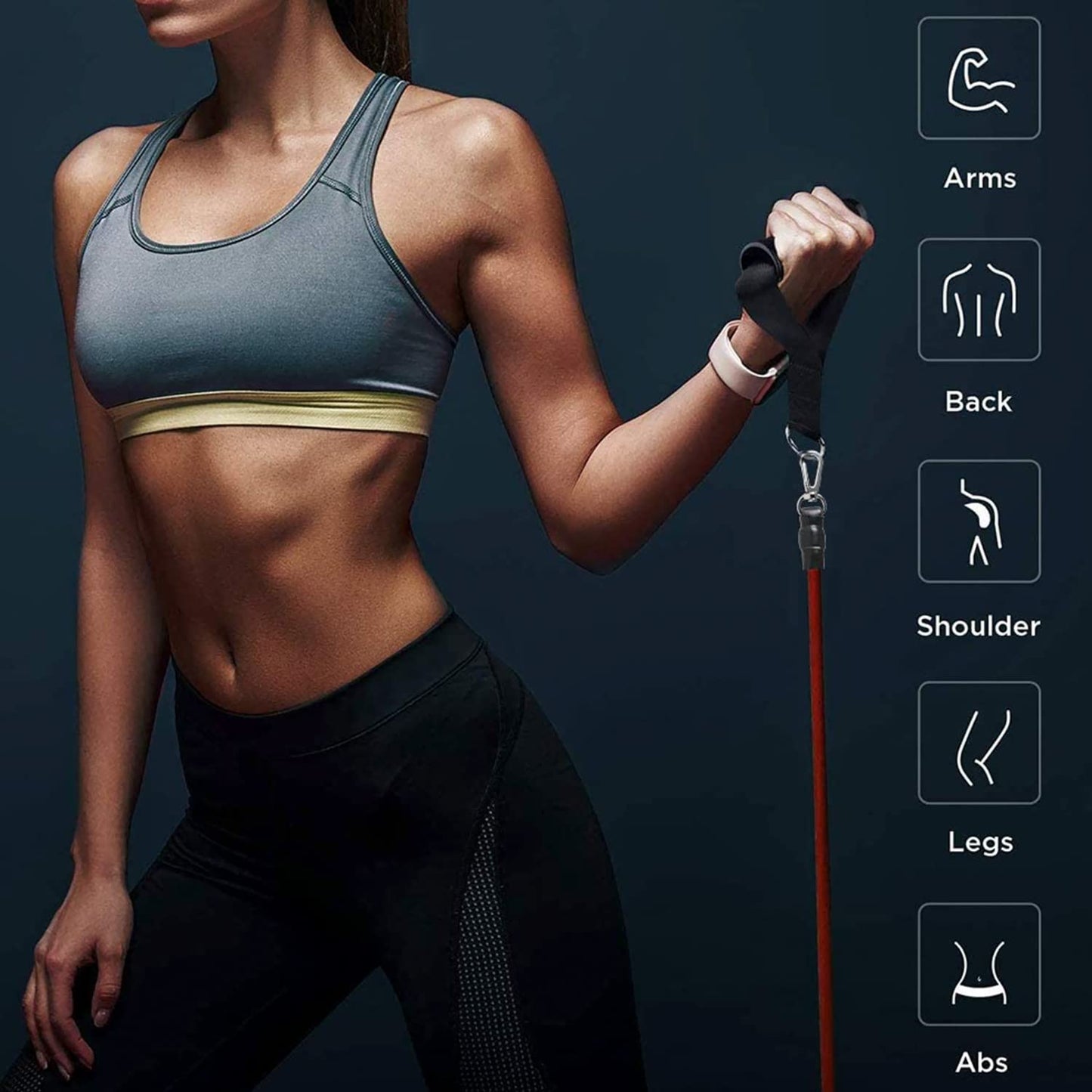 PowerStack Resistance Bands – Indoor/Outdoor Fitness Set (110 lbs)