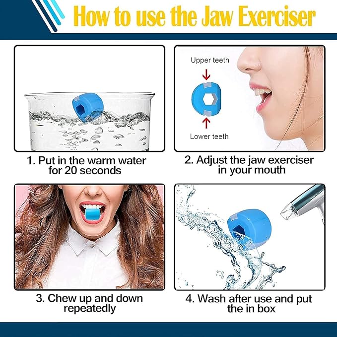 Jawline Exerciser for Men & Women – Face & Neck Toning Device to Sculpt Jawline, Reduce Double Chin, Curb Cravings & Stress – Anti-Aging Facial Workout Tool