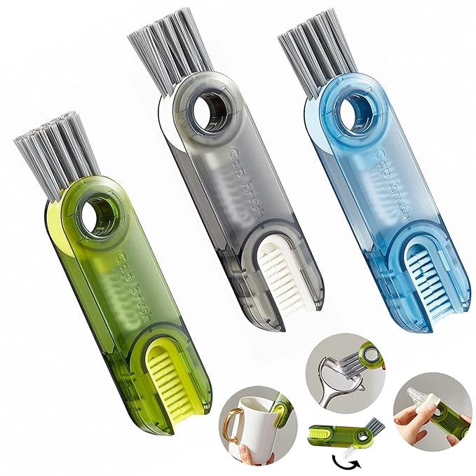 Multifunctional Cleaning Brush Tiny Bottle Cup Lid Brush Straw Cleaner Tools Multi-Functional Crevice Cleaning Brush Home Kitchen Cleaning Tools