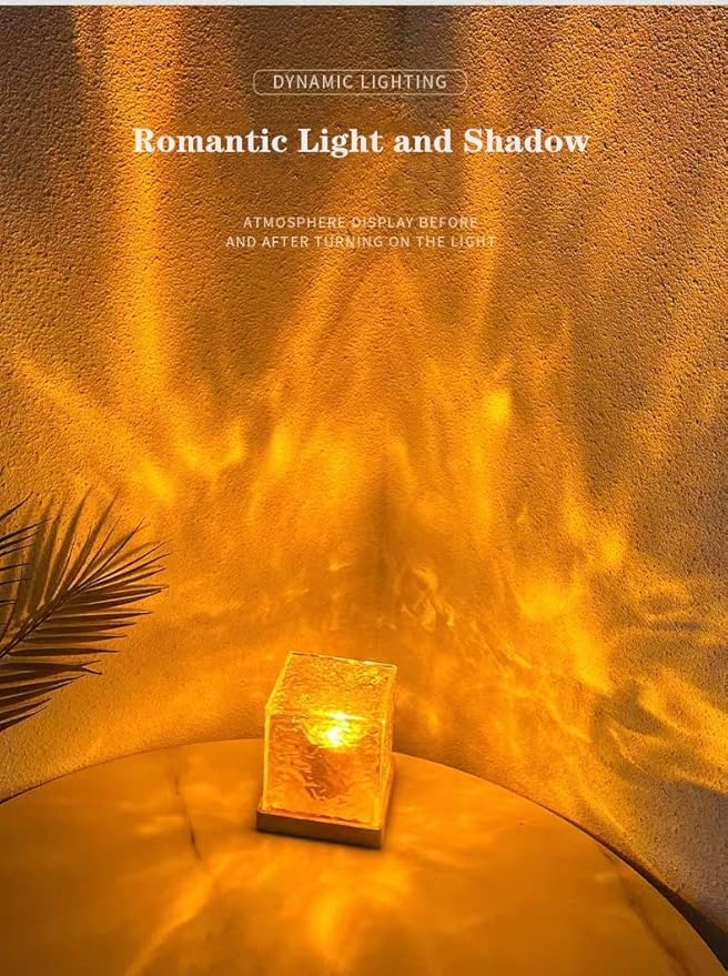 Aurora Wave Light Cube Lamp | Crystal LED Night Light for Kids & Room Decor | Romantic Glow Lamp for Bedroom, Desk & Gifts
