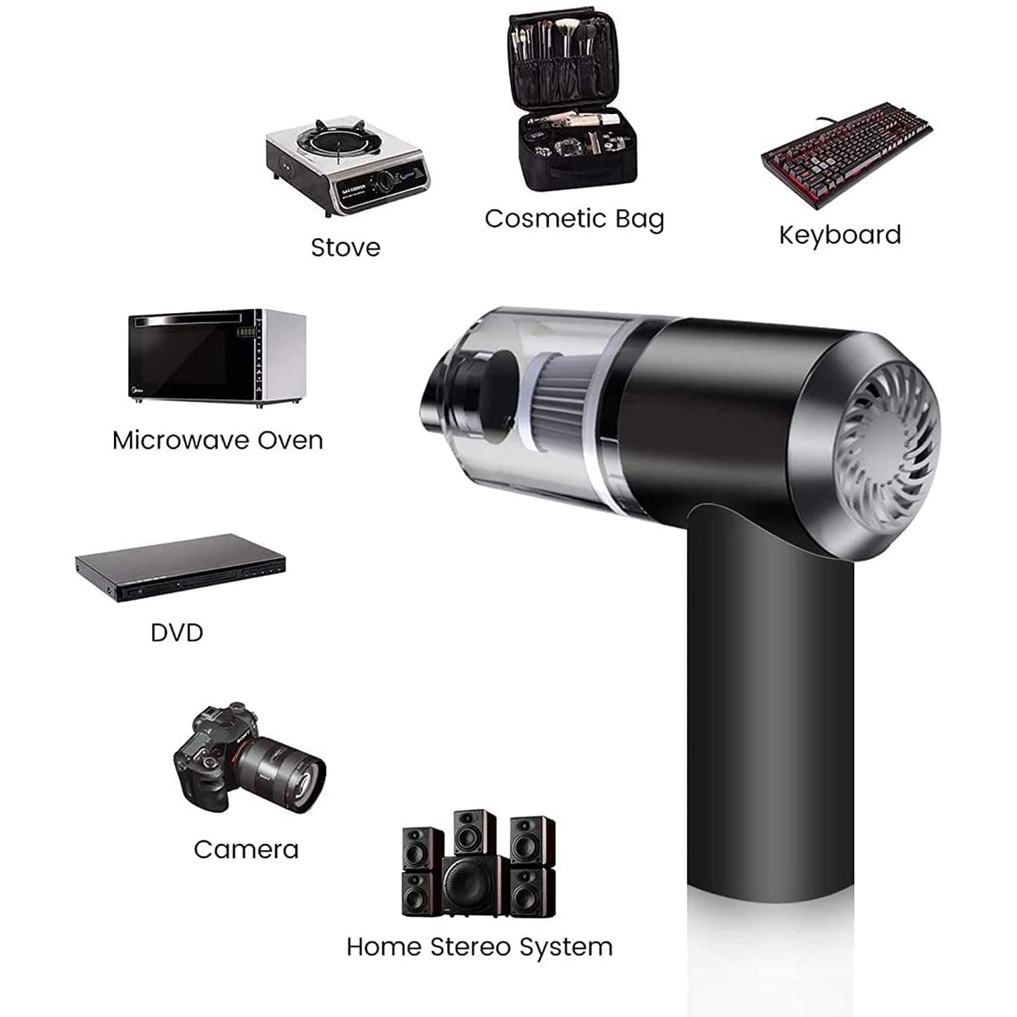Vacuum Cleaner Dust Collection 2 In 1 Car Vacuum Cleaner 120w High-power -Portable Usb Rechargeable