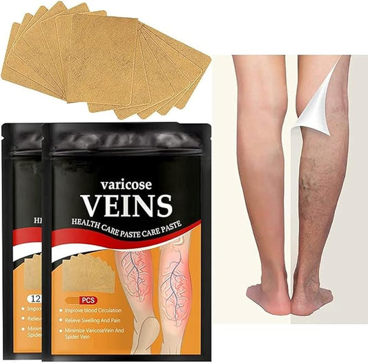 Varicose Vein Treatment Patches – 12 PCS Spider Vein Remover for Legs – Soothing & Effective Varicose Veins Relief Patches
