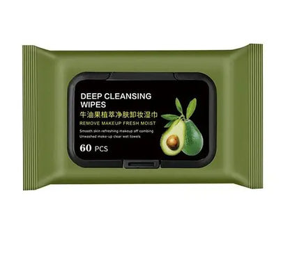 Avocado Makeup Remover Wipes – 60 Hydrating & Gentle Cleansing Pads