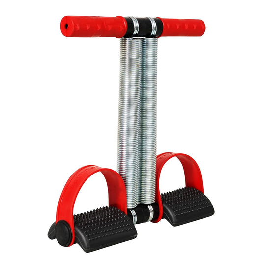 "Premium Double Spring Tummy Trimmer for Men & Women | Abdominal, Belly, and Waist Exercise Equipment (Red & Black)"