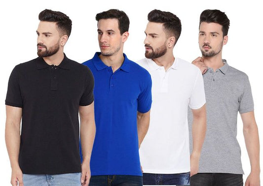 Men’s Premium Polo T-Shirts (Pack of 4) – Soft, Stylish & Versatile for Casual or Semi-Formal Wear