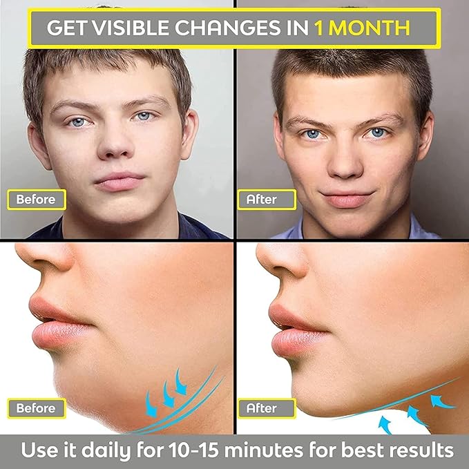 Jawline Exerciser for Men & Women – Face & Neck Toning Device to Sculpt Jawline, Reduce Double Chin, Curb Cravings & Stress – Anti-Aging Facial Workout Tool
