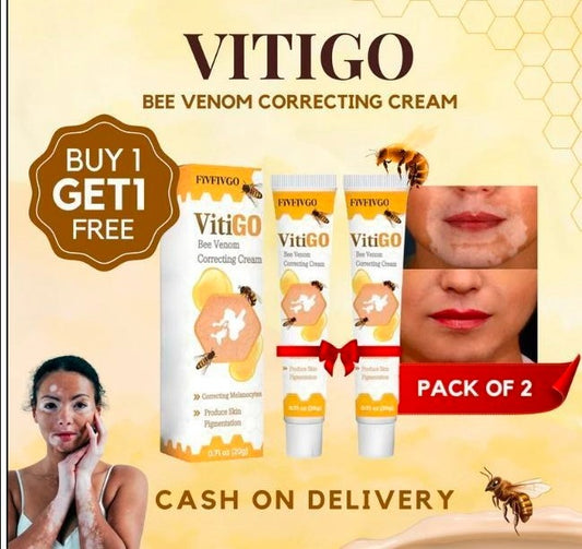 Bee Venom Vitiligo Correcting Cream – Natural Skin Tone Balancing Treatment (Pack of 2)