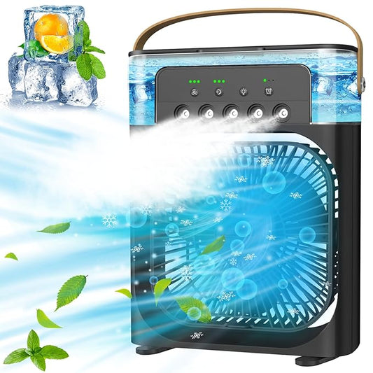 Portable Air Cooler Fan for Home, Office & Kitchen | USB Mini Air Conditioner with 3 Spray Modes | Personal Cooling Fan for Summer