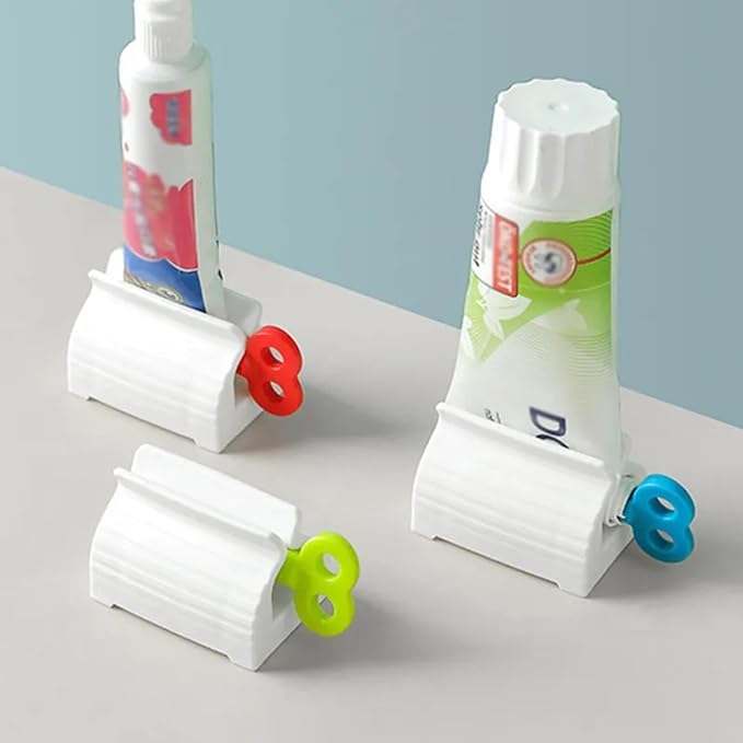 Portable Creative Rolling Toothpaste Presser Tube Squeezer Press Manual Squeezed Toothpaste Bathroom Supplies Dispenser Machine (Pack of 4)