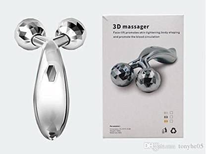 3D Roller Massager – Stainless Steel Muscle & Back Massage Tool for Deep Tissue Relief (Silver)