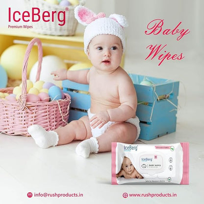 ICEBERG Natural Care Sensitive Baby Wipes, Unscented, Hypoallergenic, 99% Purified Water 80 Wipes in 1 pack (2)